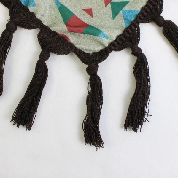 Multicolor Tribal Pattern Long-Sleeve Duster With Fringe Women's Size 3XL