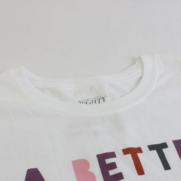 Mighty Fine Inspirational White Cotton Graphic T-Shirt Women's Small