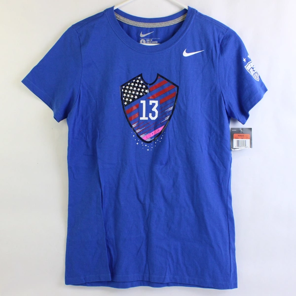NWT Nike US National Soccer Team Alex Morgan Blue T-Shirt Women's Large