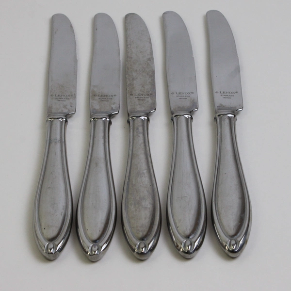 Lot Of 5 Lenox LF19 (Stainless) Flatware Hollow Dinner Knives