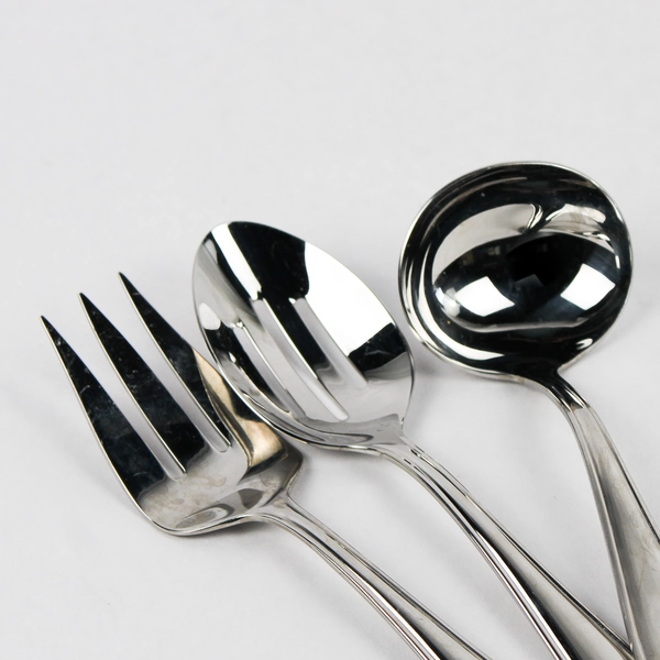 Lot Of 3 Lenox LF19 (Stainless) Flatware Serving Fork, Serving Spoon, Ladle