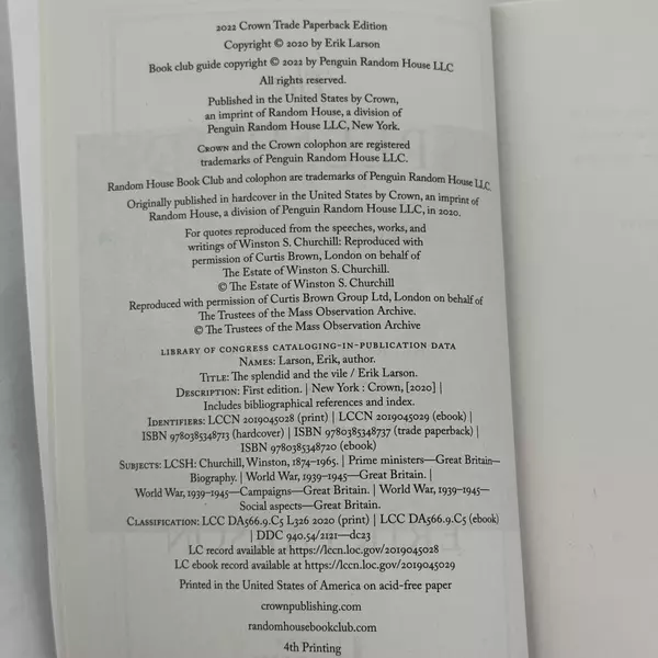 The Splendid and the Vile: Churchill, Family & Defiance During WWII Paperback