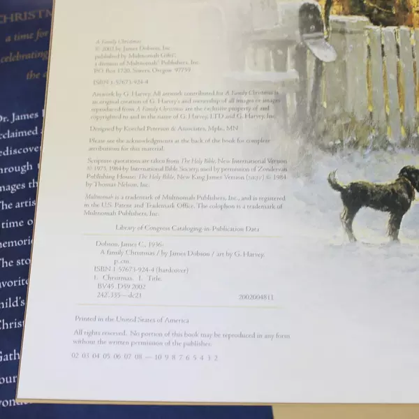 Family Christmas by James C. Dobson 2002 Hardcover