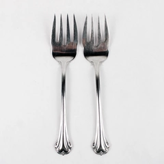 Lot Of 2 Reed & Barton Regine (Stainless) Flatware Serving Forks