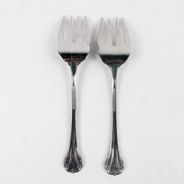 Lot Of 2 Reed & Barton Regine (Stainless) Flatware Serving Forks
