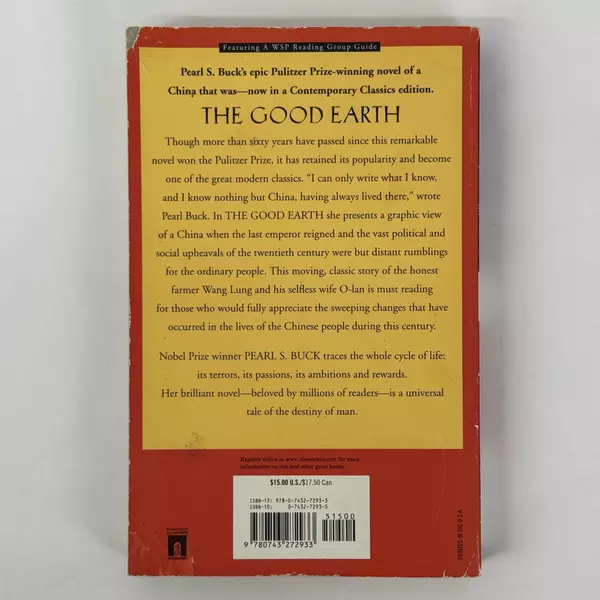 The Good Earth Paperback By Pearl S. Buck Featuring WSP Reading Group Guide