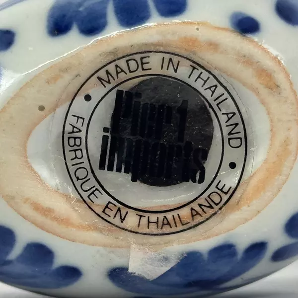 Lot of 10 Pier 1 Small White Ceramic Eggs With Blue Flowers