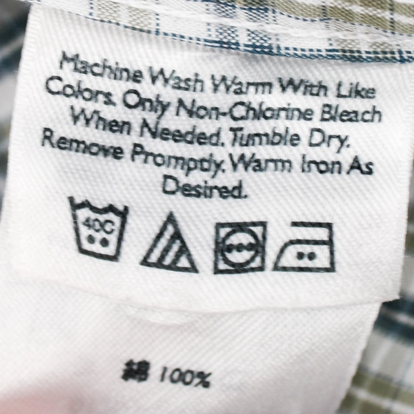 Eddie Bauer Blue and Green Plaid Button-Down Men's Size XL FLAWED