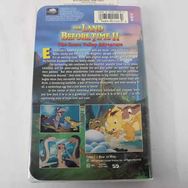 The Land Before Time II: The Great Valley Adventure VHS 1994 Clamshell