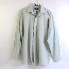 Stafford Wrinkle-Free Sage Green Button-Down Men's Size 17 34/35 Flawed