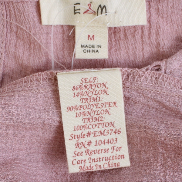 E Hanger M Dusty Rose Pink Sleeveless Boho Blouse Women's Medium