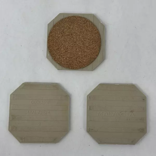 Set of 3 White Octagon Shaped Souvenir Ceramic Tiles With Oregon Coast Scenes