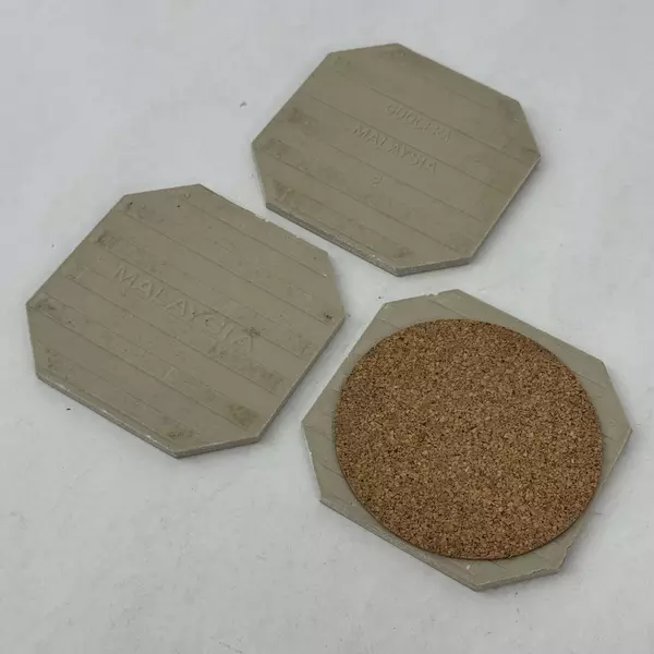 Set of 3 White Octagon Shaped Souvenir Ceramic Tiles With Oregon Coast Scenes