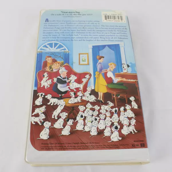 Walt Disney's 101 Dalmatians The Classics Collection Black Diamond VHS 1992