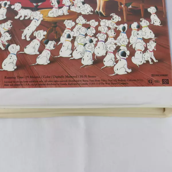 Walt Disney's 101 Dalmatians The Classics Collection Black Diamond VHS 1992