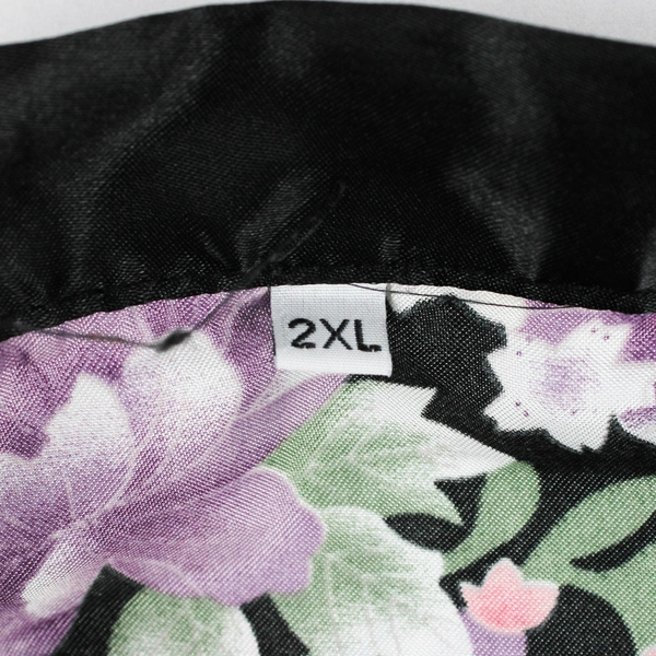 Unbranded Floral Print Satin Kimono Pajama Top Women's Size 2XL