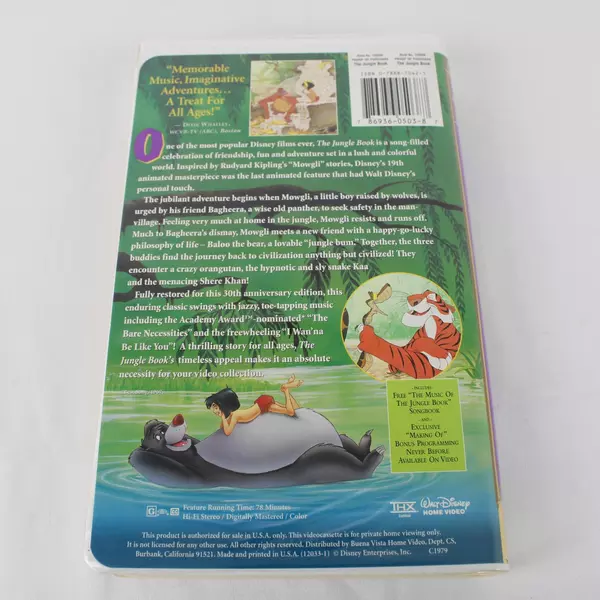 The Jungle Book VHS 1967 30th Anniversary Limited Edition Disney Classic Tape