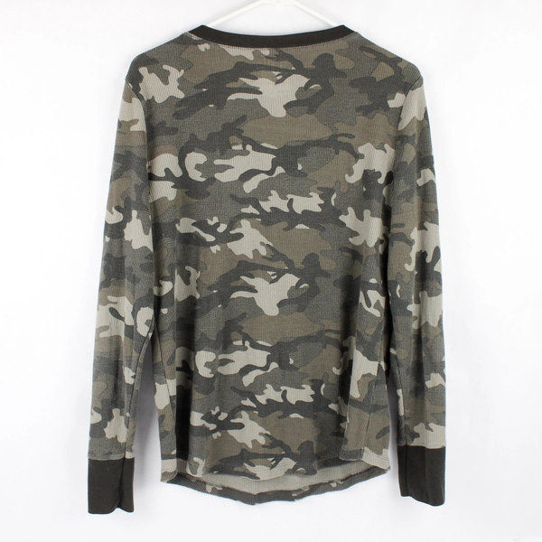 Time And Tru Green Camouflage Long-Sleeve Shirt Women's Size XL