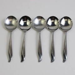 Lot Of 5 International Silver Impression (Stainless) Flatware Round Soup Spoons