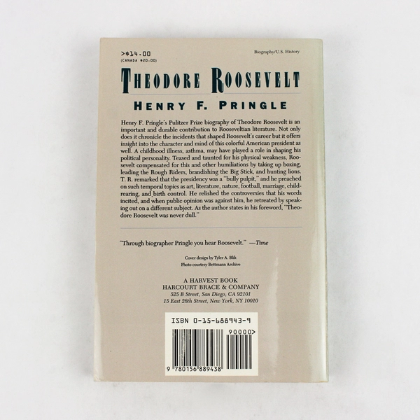 Theodore Roosevelt A Biography by Henry F Pringle 1984 Paperback