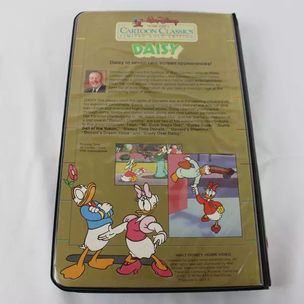 Disney Daisy Cartoon Classics Limited Gold Edition VHS Tape VG Vintage