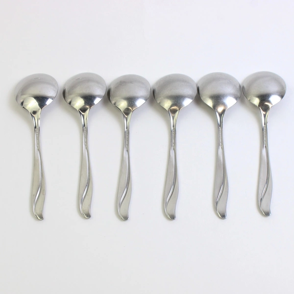 Lot Of 6 International Silver Impression (Stainless) Flatware Round Soup Spoons