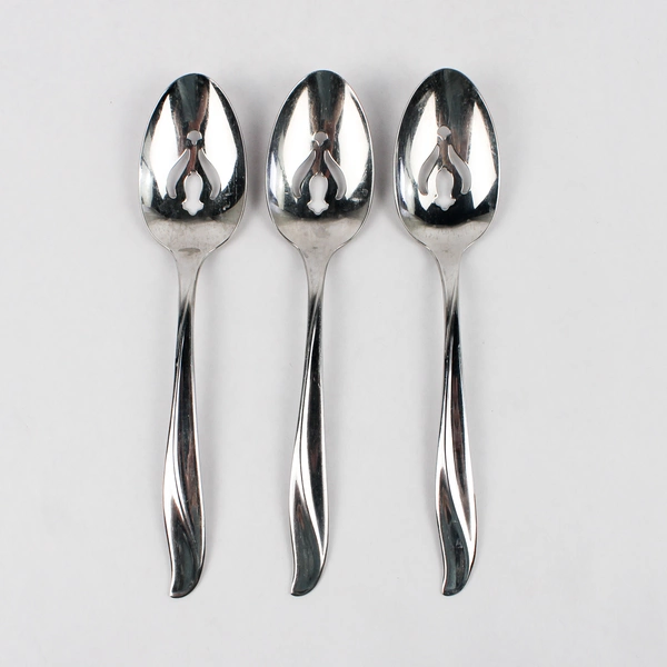 Lot Of 3 International Silver Impression (Stainless) Flatware Slotted Tablespoon