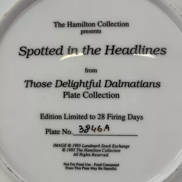1995 Hamilton Collection Those Delightful Dalmatians Spotted In the Headlines