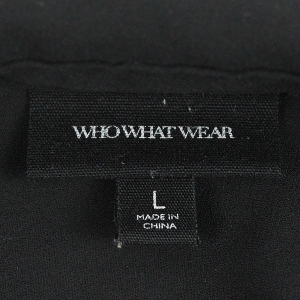 Who What Wear Black Orange Red Beige Striped Button-Up Women's Large