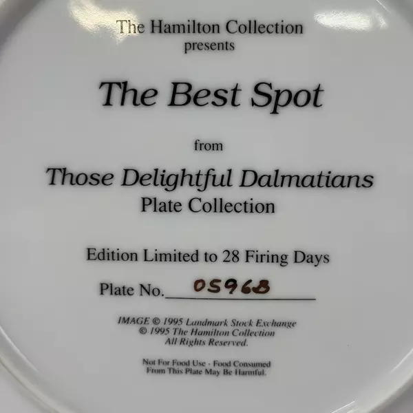 1995 Hamilton Collection Those Delightful Dalmatians The Best Spot