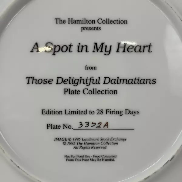 1995 Hamilton Collection Those Delightful Dalmatians A Spot In My Heart