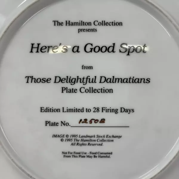 1995 Hamilton Collection Those Delightful Dalmatians Here's A Good Spot