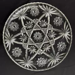 Vintage Anchor Hocking 13.5" Platter Star of David Early American Prescut