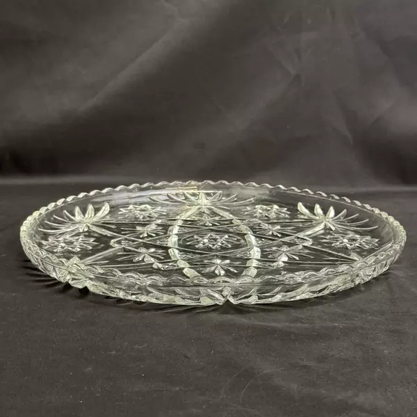 Vintage Anchor Hocking 13.5" Platter Star of David Early American Prescut