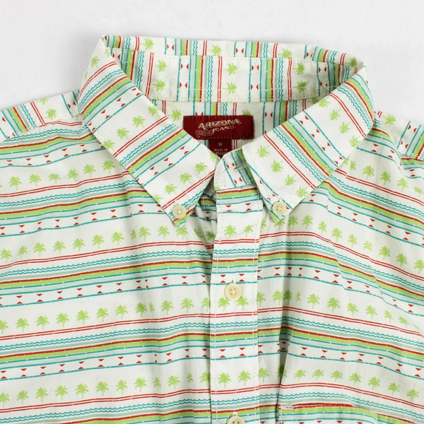 Arizona Jean Co. Palm Tree Pattern Short-Sleeve Button-Up Men's Medium
