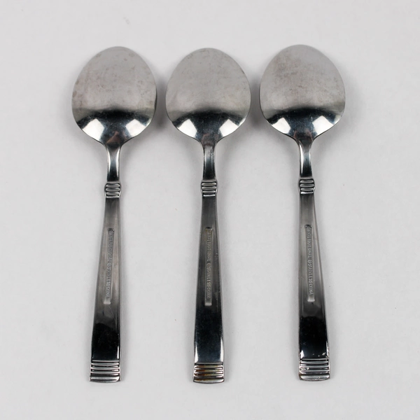 Lot of 3 International Palisades Stainless Steel 8 inch Soup Spoons