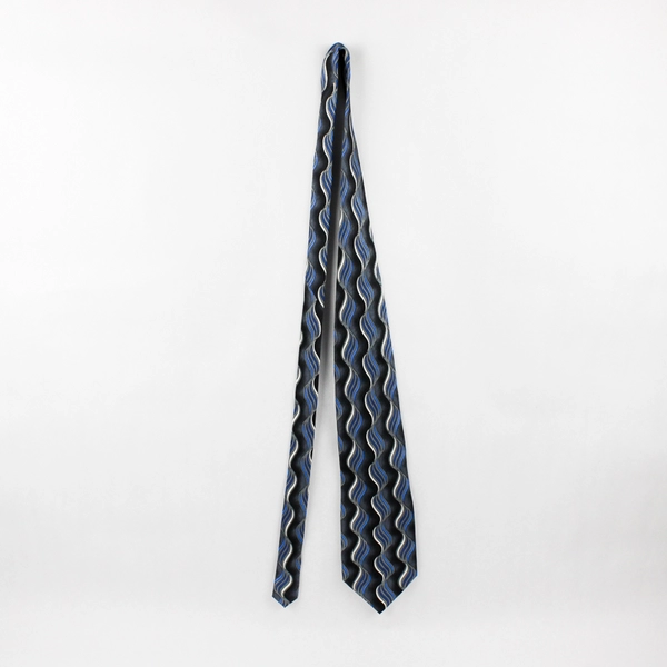 Vintage Ziggurat by Mulberry Neckwear Gray and Blue Men's Necktie 60"
