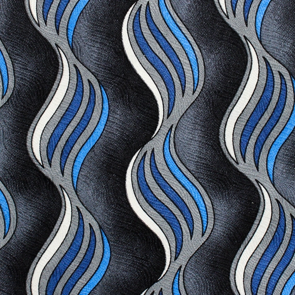 Vintage Ziggurat by Mulberry Neckwear Gray and Blue Men's Necktie 60"