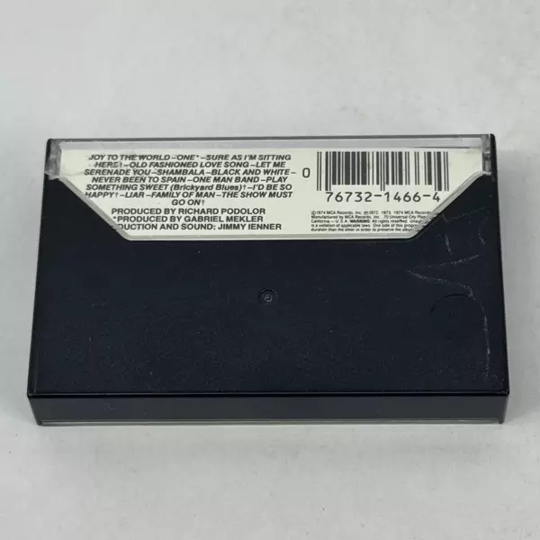 Joy to the World: Their Greatest Hits by Three Dog Night Cassette Aug-1989 MCA