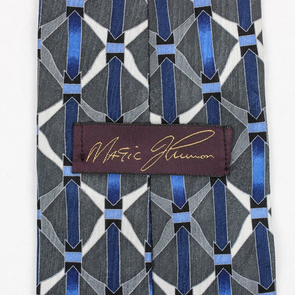 Vintage Magic Human Gray and Blue Men's Necktie 59"