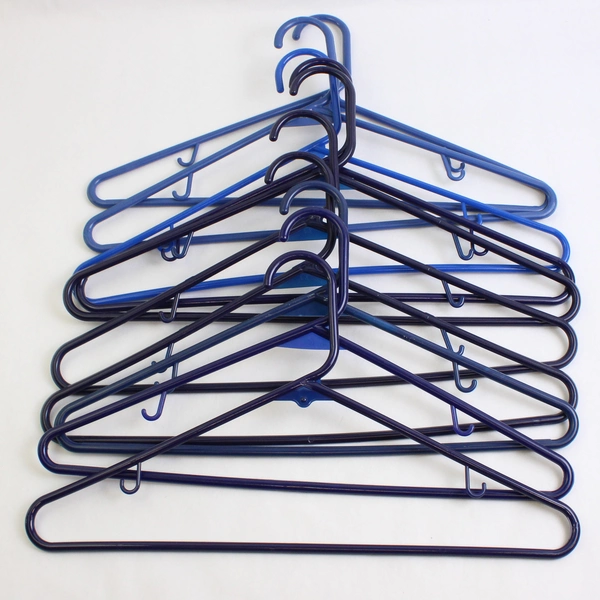 Lot of 10 Dark Blue Plastic Clothes Hangers for Shirts and Pants