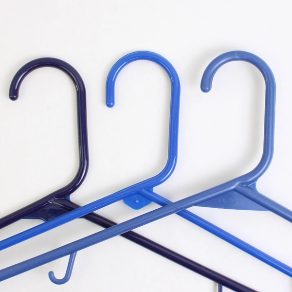 Lot of 10 Dark Blue Plastic Clothes Hangers for Shirts and Pants