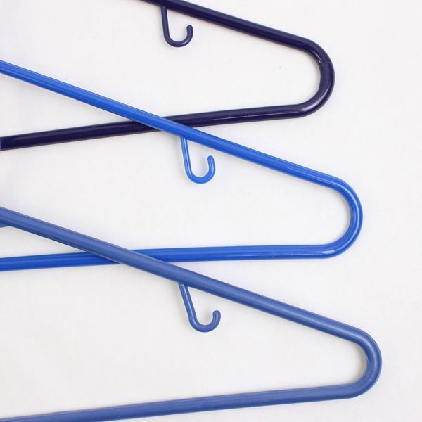 Lot of 10 Dark Blue Plastic Clothes Hangers for Shirts and Pants