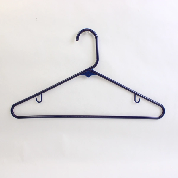 Lot of 10 Dark Blue Plastic Clothes Hangers for Shirts and Pants