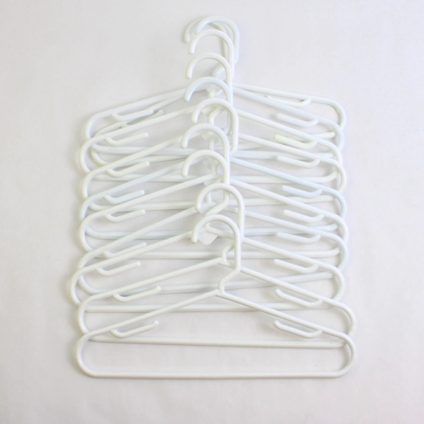 Lot of 10 Plastic White Children's Clothes Hangers