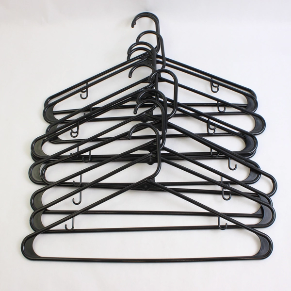 Lot of 10 Plastic Black Clothes Hangers Closet Storage Organization