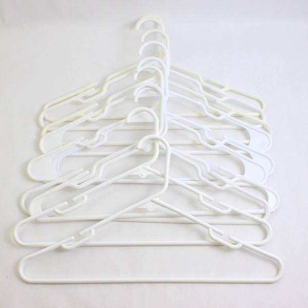 Mixed Lot of 10 Plastic White Clothes Hangers Closet Storage Organization