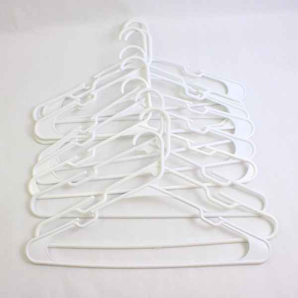 Mixed Lot of 10 Plastic White Clothes Hangers Closet Organization