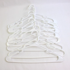Mixed Lot of 10 Plastic White Clothes Hangers Closet Organization