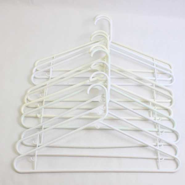 Mixed Lot of 10 Plastic White Clothes Hangers for Closet Organization